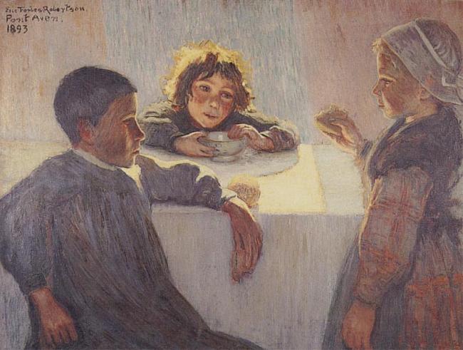 Eric Forbes-Robertson Breton Children Pont Aven (La Bonne Soupe) oil painting picture